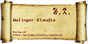 Walinger Klaudia névjegykártya